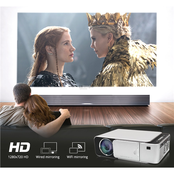 T6 Wireless Android LCD Smart Projector HD Resolution Wifi Youtube