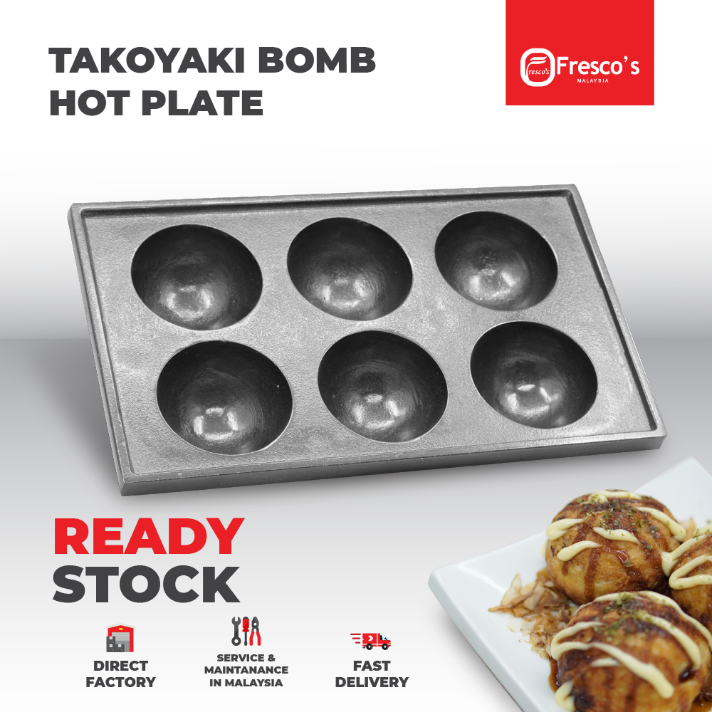 Takoyaki Bomb Hot Plate 6 Holes 8cm Aluminum Alloy