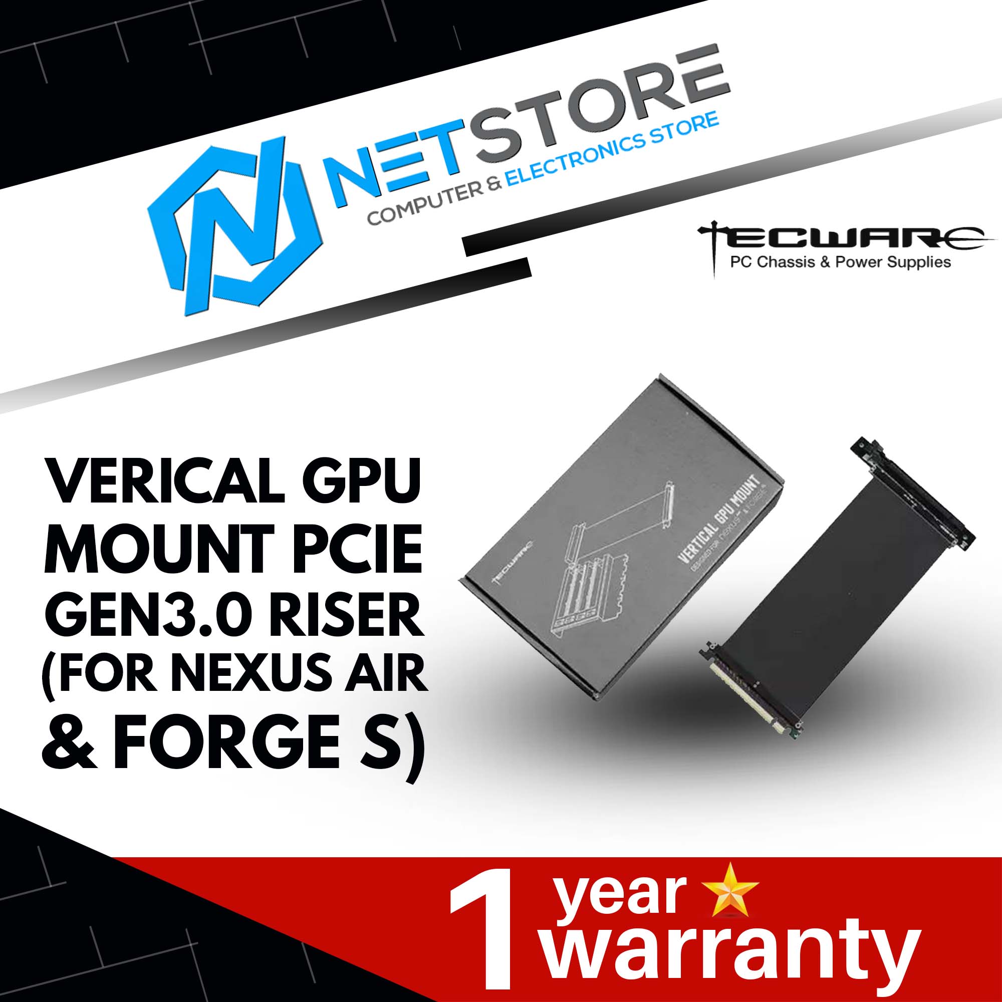 TECWARE VERTICAL GPU MOUNT PCIE GEN3.0 RISER (FOR NEXUS AIR&amp; FORGE S)