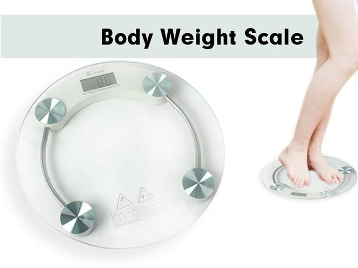 Tempered Glass Digital Round Scale Body Weighting Weight Scale 