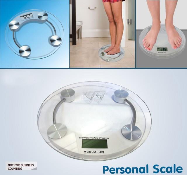 Tempered Glass Digital Round Scale Body Weighting Weight Scale 
