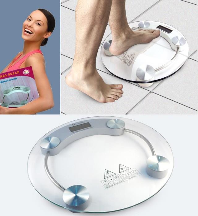 Tempered Glass Digital Round Scale Body Weighting Weight Scale 