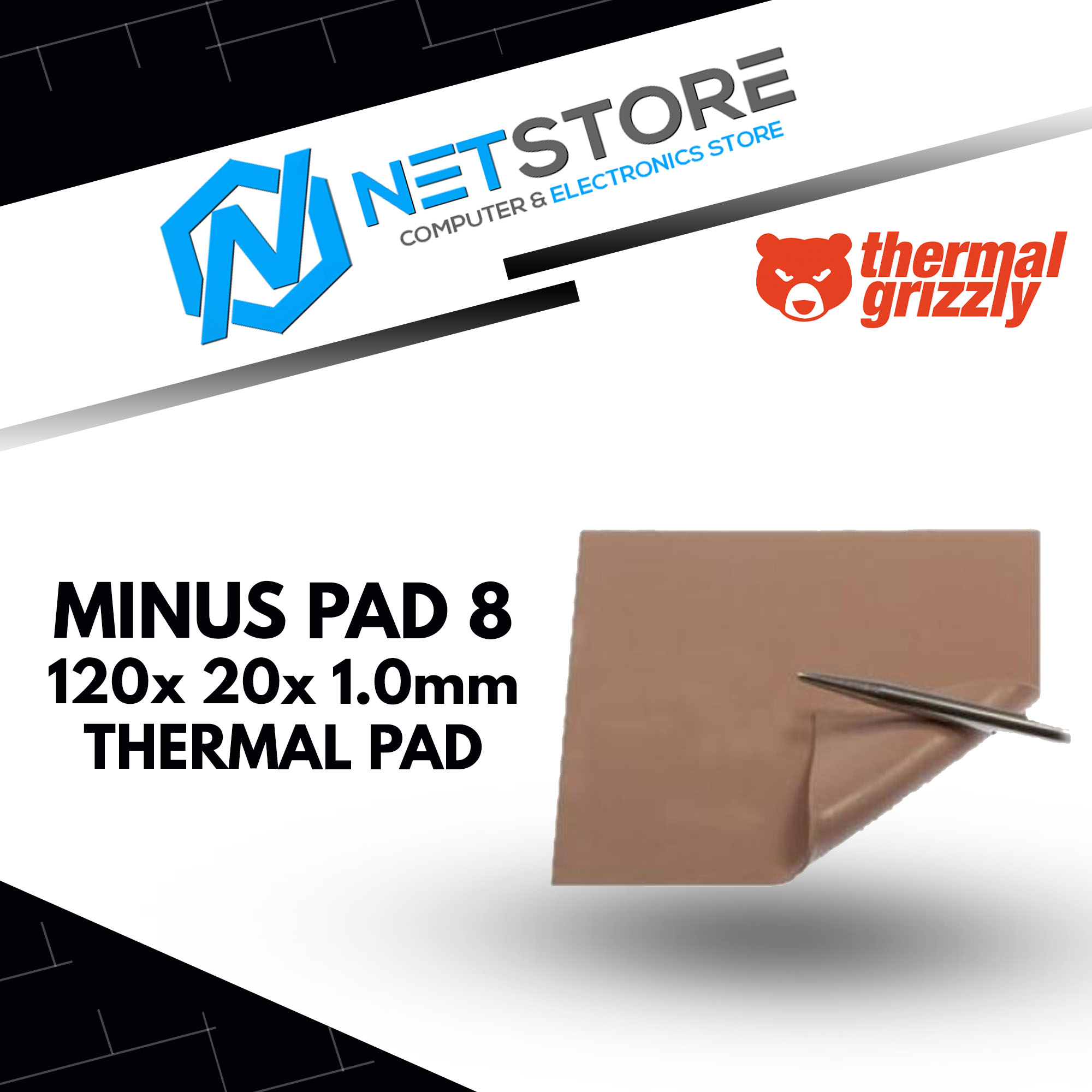 THERMAL GRIZZLY MINUS PAD 8 120x 20x 1.0mm THERMAL PAD