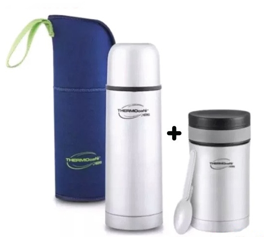Thermos ThermoCafe Basic Living 0.5L Flask W/Pouch + 500ml Food Jar