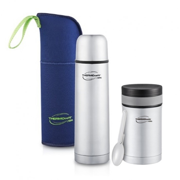 Thermos ThermoCafe Basic Living 1.0L Flask W/Pouch + 500ml Food Jar