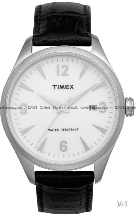 TIMEX T2N531 (M) Originals 1950's date leather strap white black