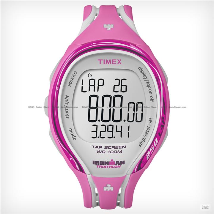 TIMEX T5K591 (W) IRONMAN Triathlon Sleek 250-Lap TapScreen resin pink