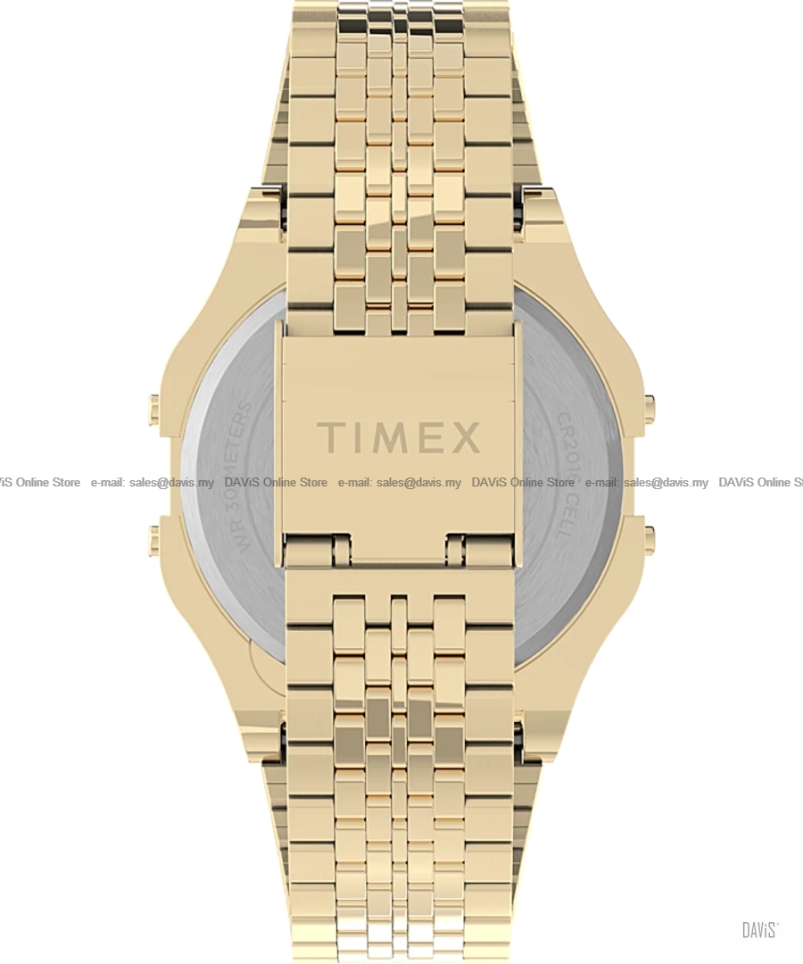 TIMEX T80 TW2V18900 34mm Chronograph Alarm Retro SS Bracelet Gold