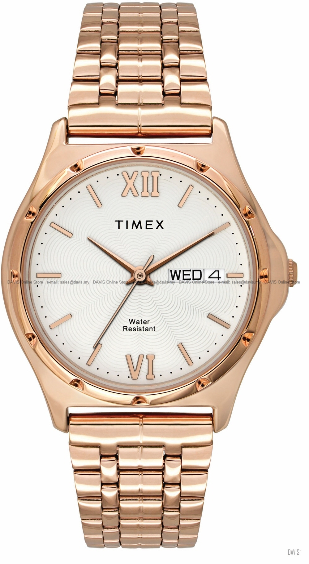 TIMEX TW000BW09 (U) Analog 3-hands Day Date SS Bracelet Rose Gold
