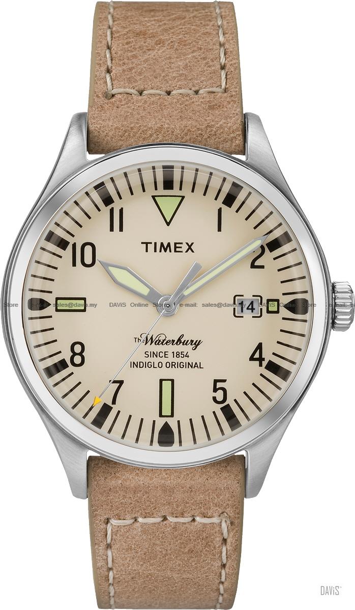 TIMEX TW2P84500 (W) The Waterbury Pair Watch Date leather strap tan