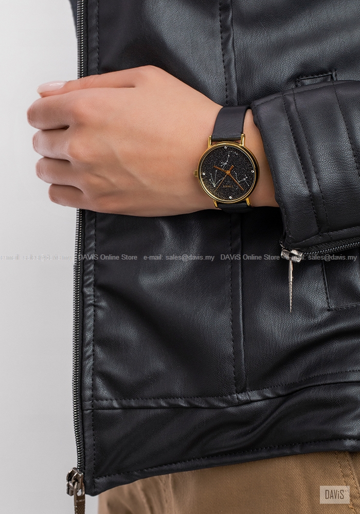 TIMEX TW2T87600 (W) Celestial Opulence 37mm Swarovski Leather Black