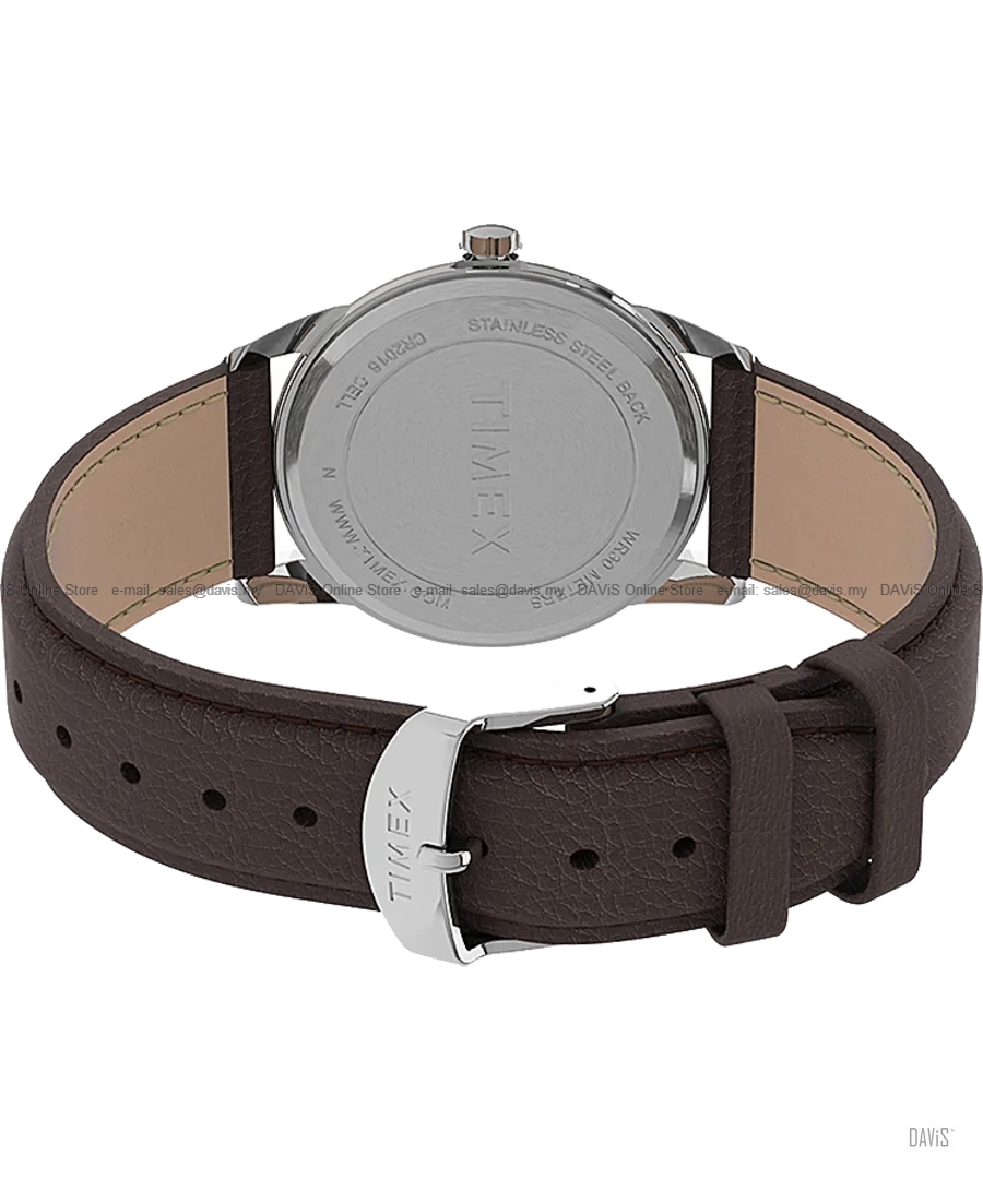 TIMEX TW2U71600 (M) Easy Reader Bold 38mm Leather Strap White Brown