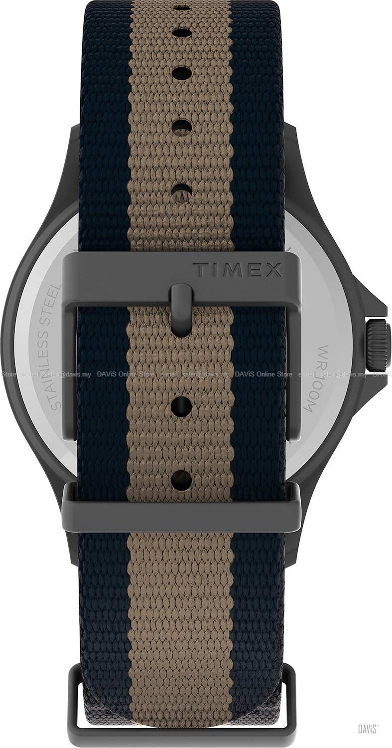 TIMEX TW2U90100 (M) Navi XL 41mm 24-hours Fabric Strap Blue Brown