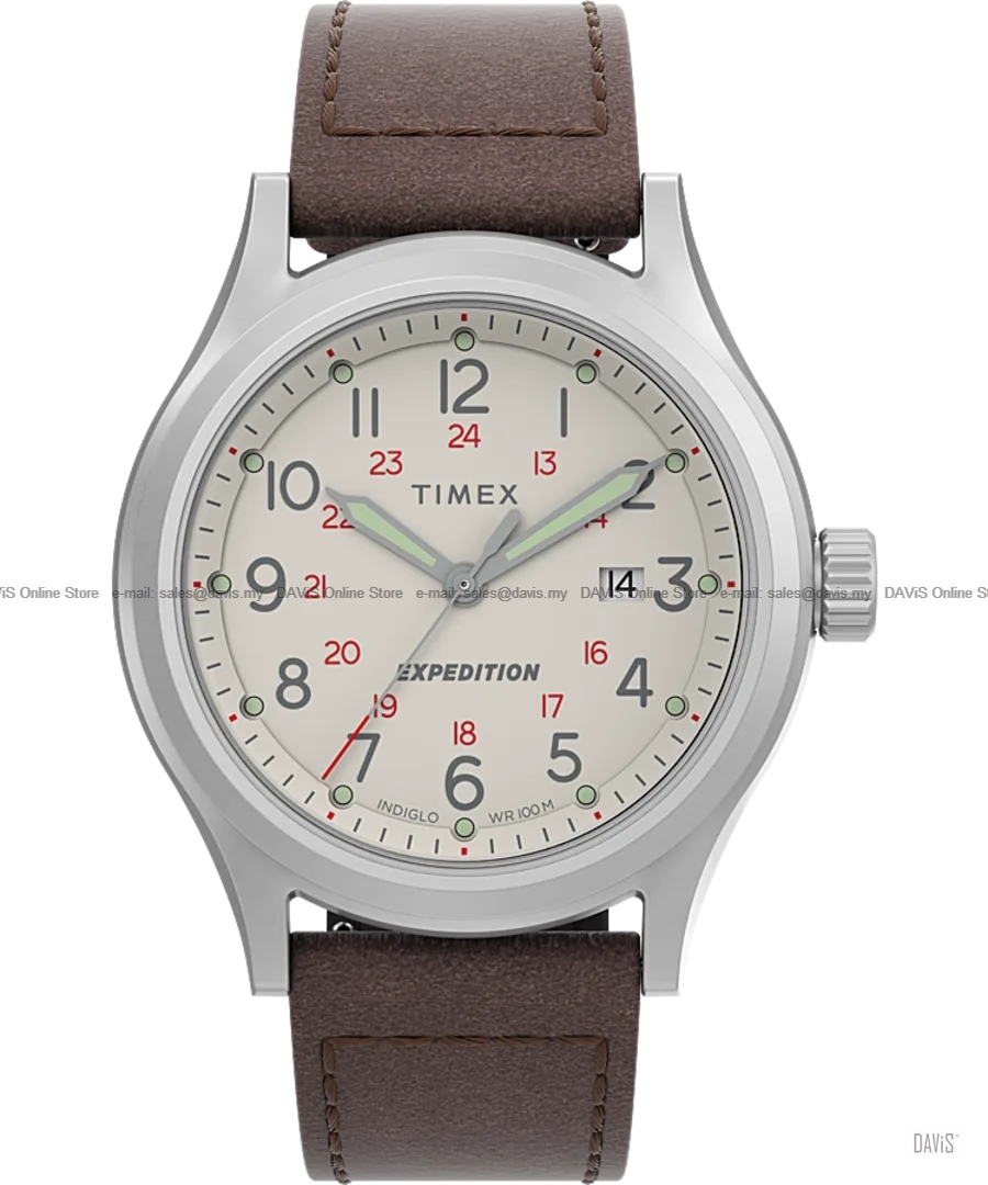 TIMEX TW2V07300 (M) Expedition North Sierra 41mm Leather Cream Brown