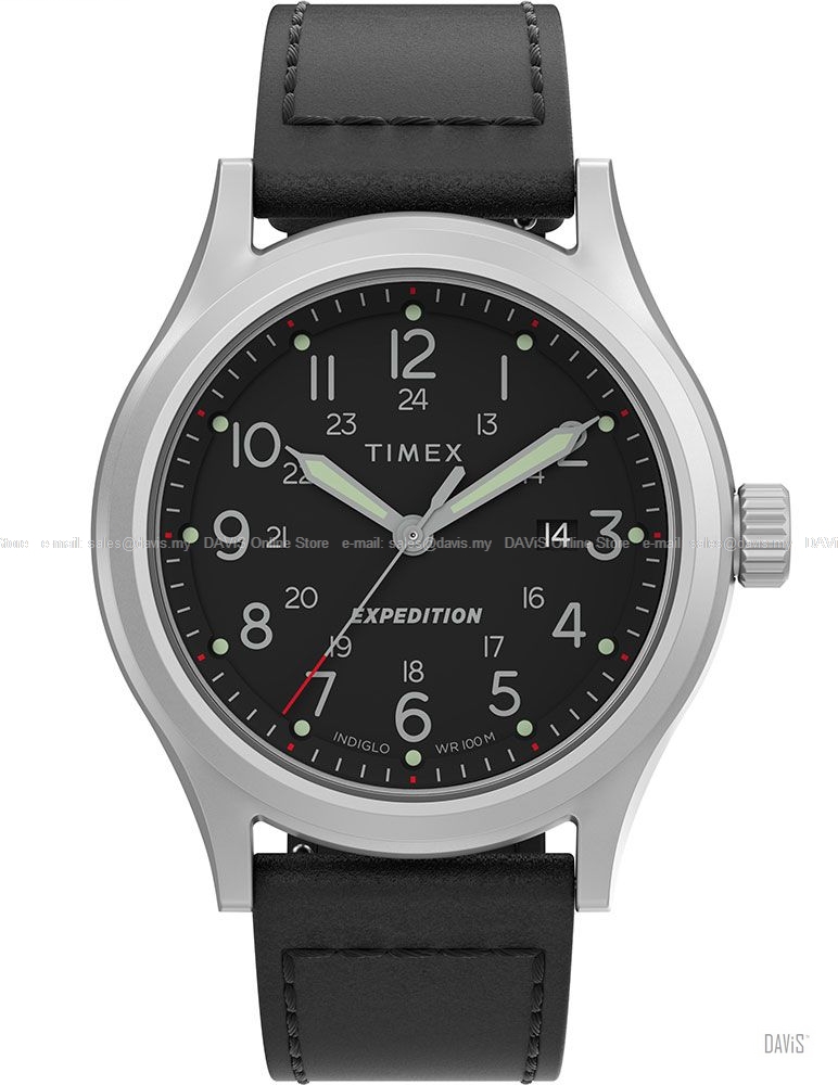 TIMEX TW2V07400 (M) Expedition North Sierra 41mm Leather Strap Black