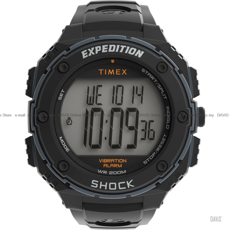 TIMEX TW4B24000 (M) Expedition Shock XL 50mm Digital Resin Strap Black