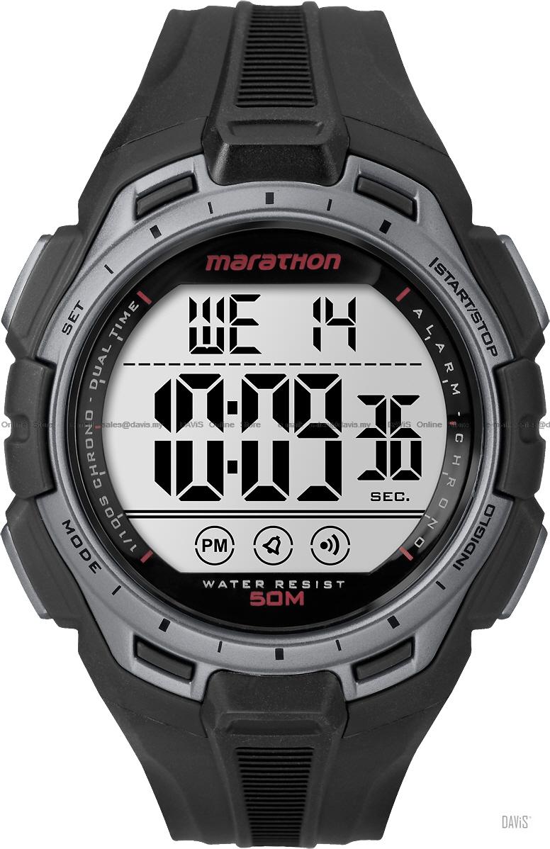 TIMEX TW5K94600 (M) Marathon Digital Watch resin strap black silver