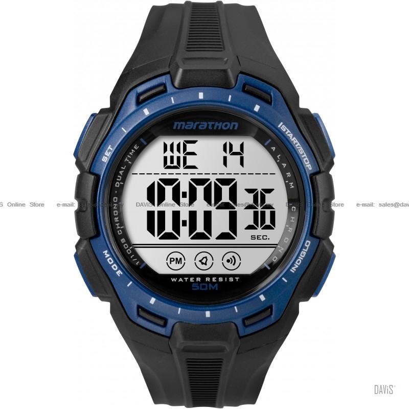 TIMEX TW5K94700 (M) Marathon Digital Watch resin strap black blue