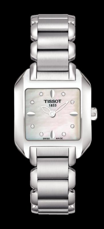 TISSOT T02.1.285.74 T-WAVE white mother-of-pearl index and diamonds