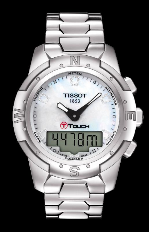 TISSOT T047.220.44.116.00 T-TOUCH II Lady titanium white MOP diamonds