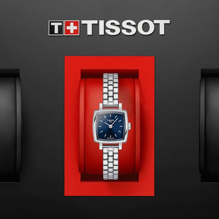 TISSOT T058.109.11.041.01 LOVELY SQUARE Quartz 20mm SS Bracelet Blue
