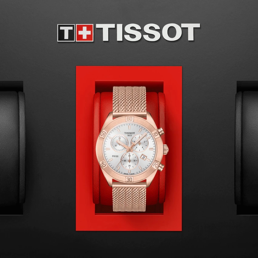 TISSOT T101.917.33.031.00 PR 100 SPORT CHIC CHRONOGRAPH 38mm Rose Gold