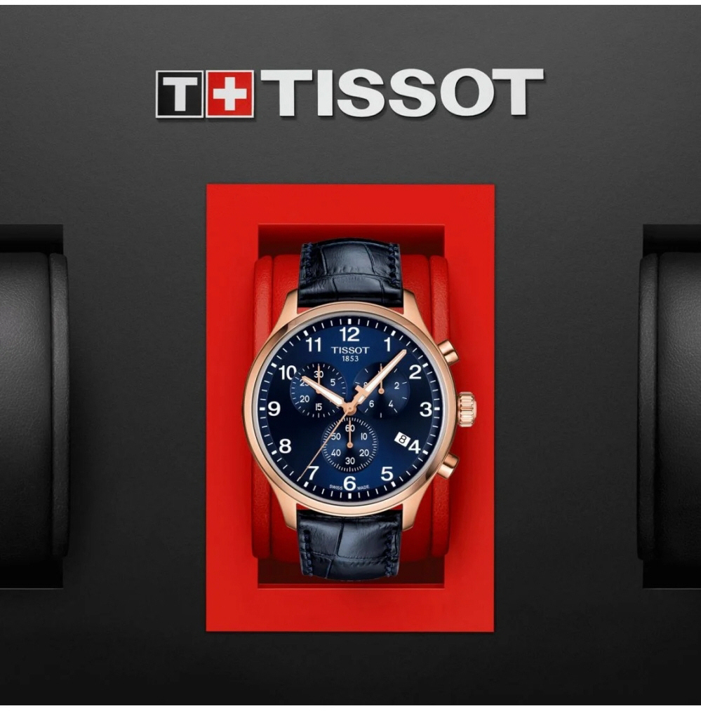 TISSOT T116.617.36.042.00 CHRONO XL CLASSIC Quartz 45mm Leather Blue