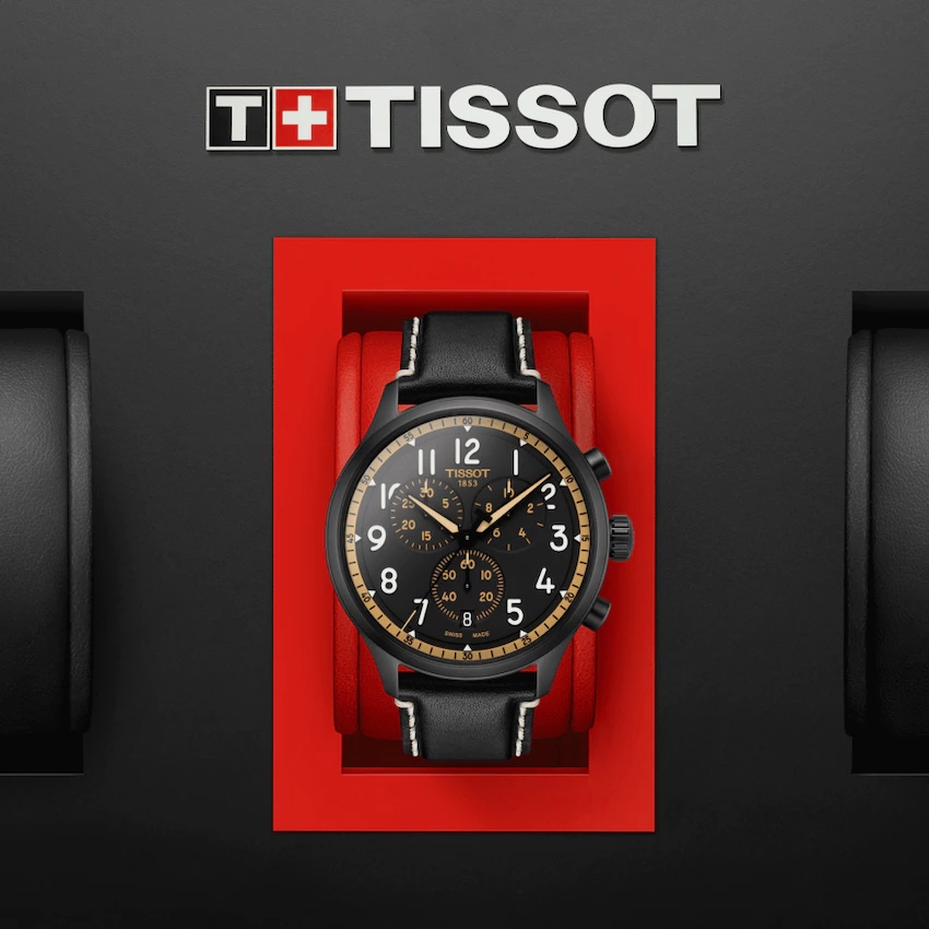 TISSOT T116.617.36.052.02 CHRONO XL VINTAGE Quartz Black Leather Strap