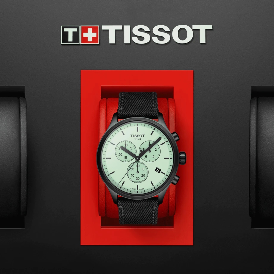 TISSOT T116.617.37.091.00 CHRONO XL Green Index Textile Strap