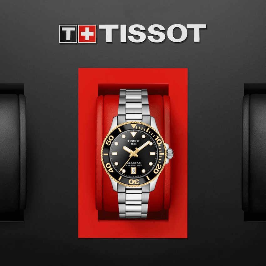 TISSOT T120.210.21.051.00 SEASTAR 1000 36MM Black Index SS Bracelet