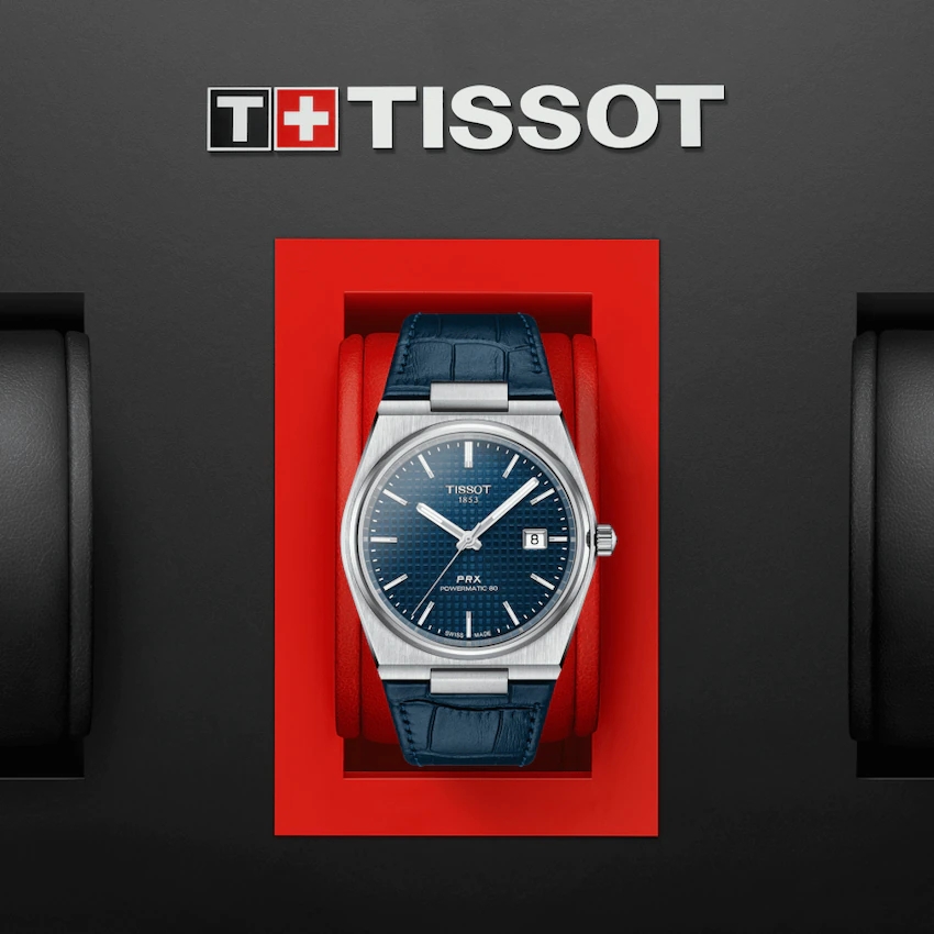 TISSOT T137.407.16.041.00 PRX POWERMATIC 80 Blue Index Leather