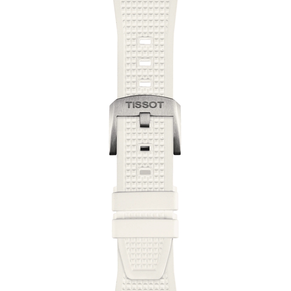 TISSOT T137.410.17.011.00 PRX Date Quartz 40mm Rubber Strap White