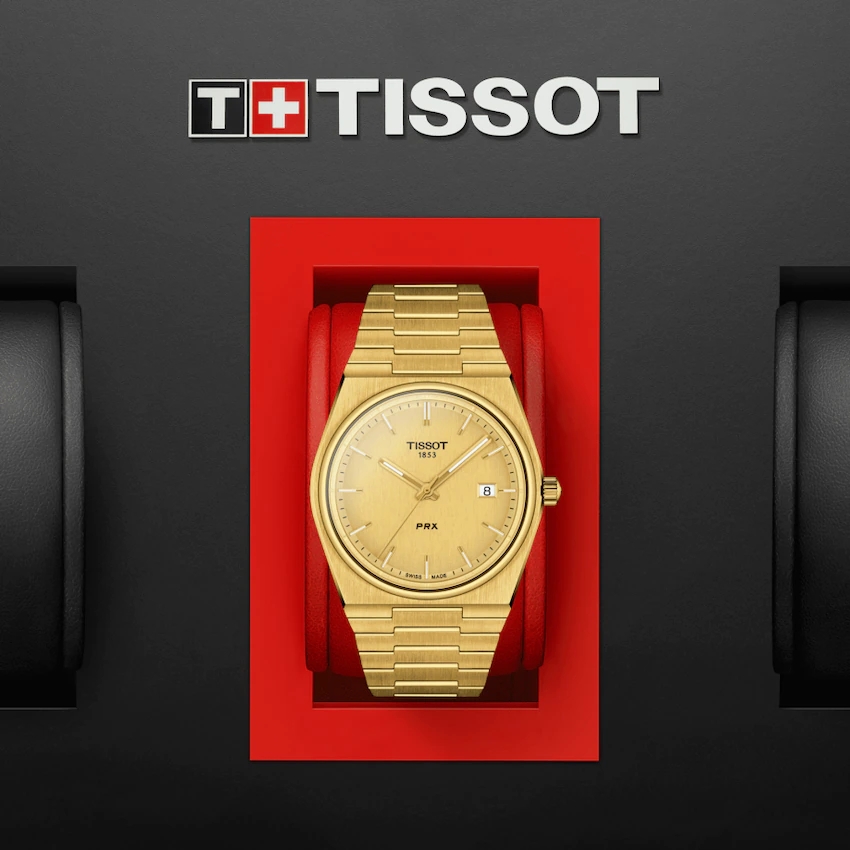 TISSOT T137.410.33.021.00 PRX Quartz Date Champagne Index Bracelet