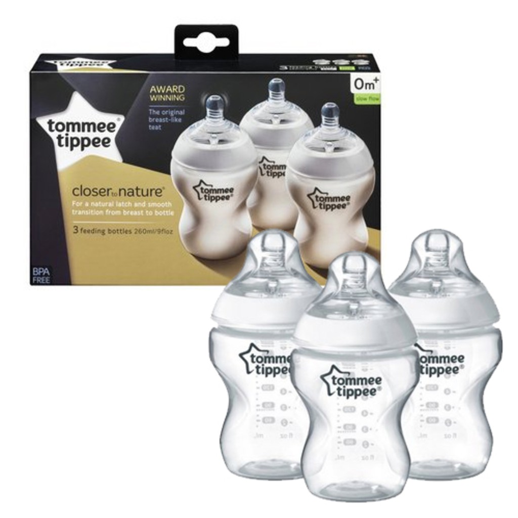 Tommee Tippee Closer To Natural Feeding Bottle 9oz/260ml PK3
