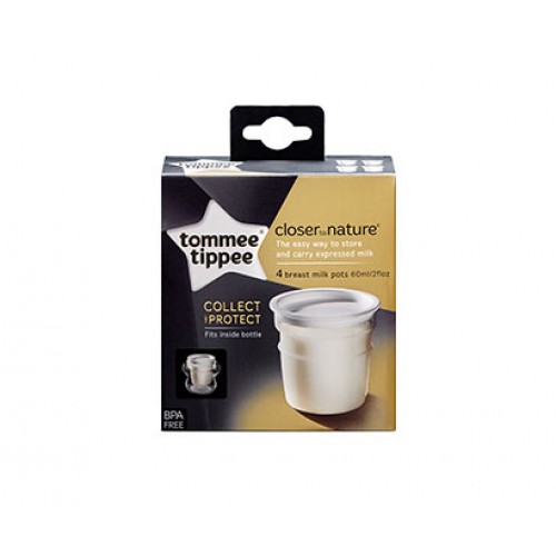 Tommee Tippee - Closer to Nature Breast Milk Storage Pots 4 packs