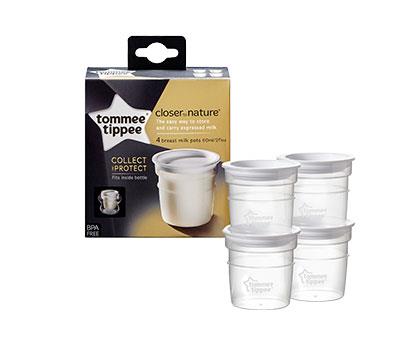 Tommee Tippee - Closer to Nature Breast Milk Storage Pots 4 packs