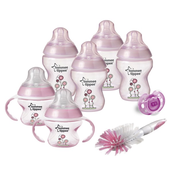 Tommee Tippee CTN Decorated Bottles Newborn Starter Kit Pink