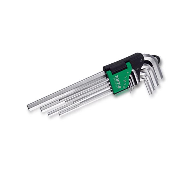 TOPTUL GAAL0911 9PCS Long Type Hex Key Wrench Set  