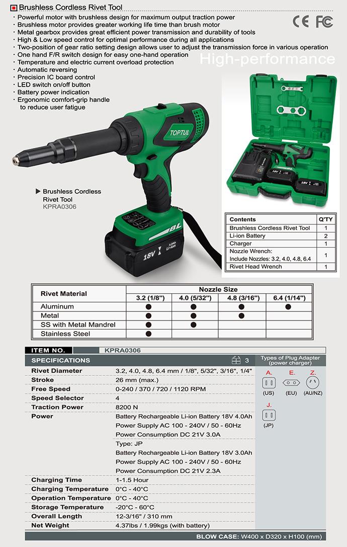 TOPTUL KPRA0306 Brushless Cordless R (end 5/8/2024 12:00 AM)