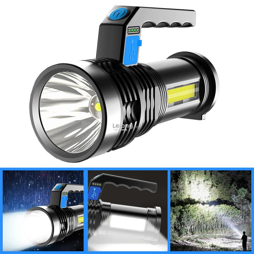 Torch Flashlight USB Super Power LED-P500 4 Mode + Cob Work Waterproof