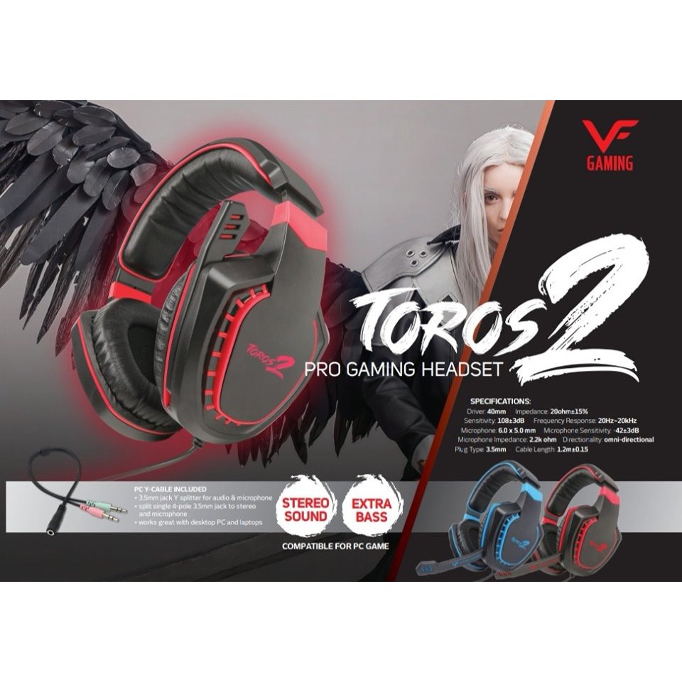 TOROS 2 PRO GAMING HEADSET VINNFIER high quality audio Headphone Extra Bass an