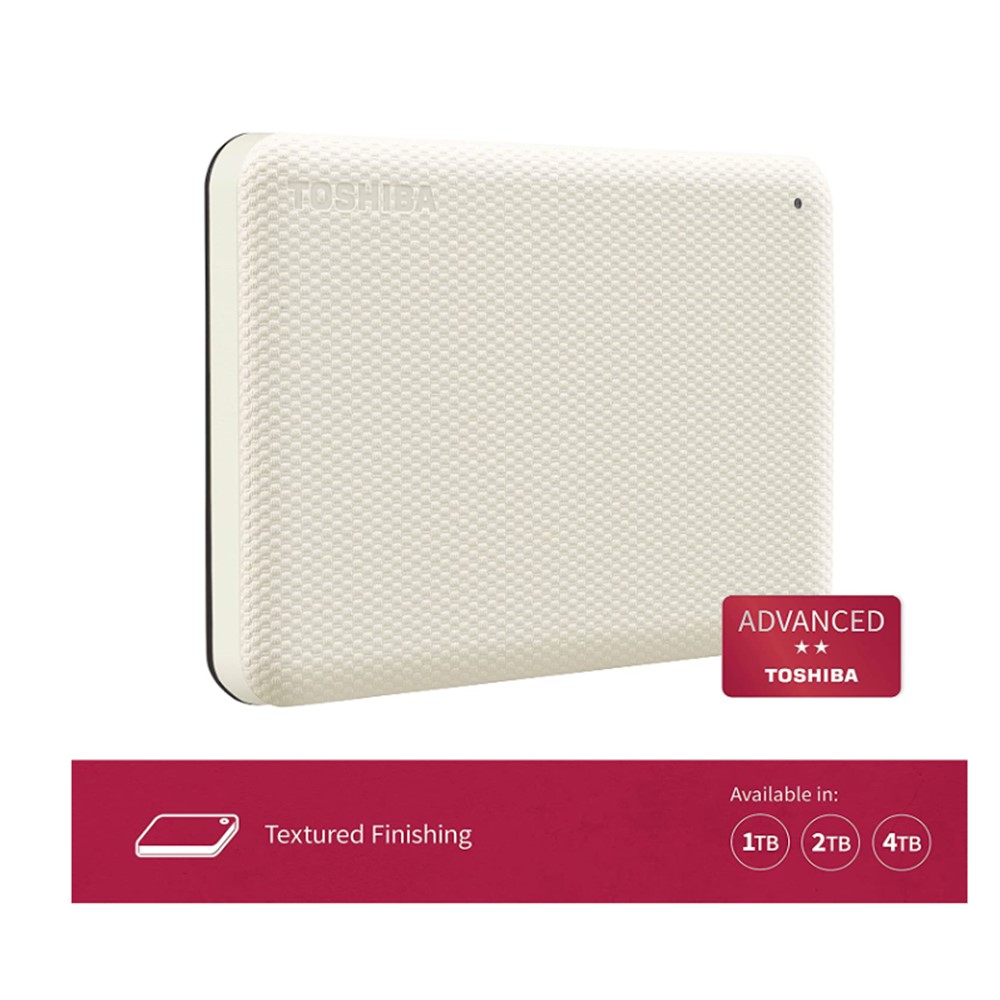 Toshiba 1TB Canvio Advance V10 USB 3.0 Portable Hard Drive - White