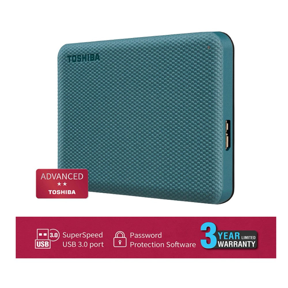 Toshiba 2TB Canvio Advance V10 USB 3.0 Portable Hard Drive - Green