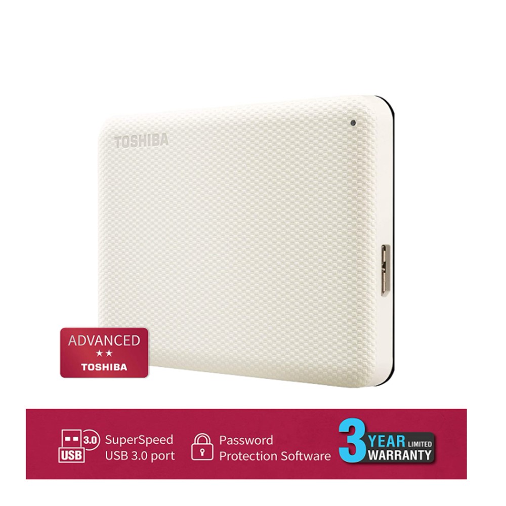 Toshiba 2TB Canvio Advance V10 USB 3.0 Portable Hard Drive - White