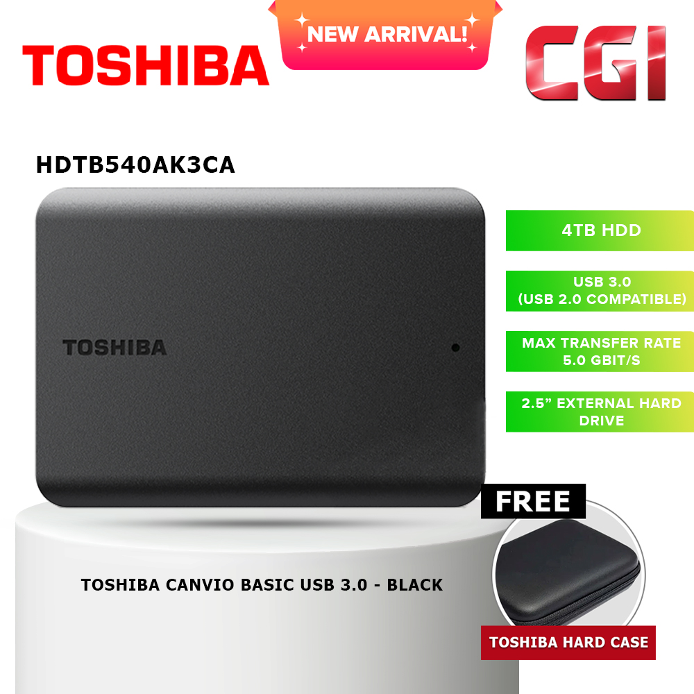 Toshiba 4TB Canvio Basic A5 USB 3.0 Portable Hard Drive - Black