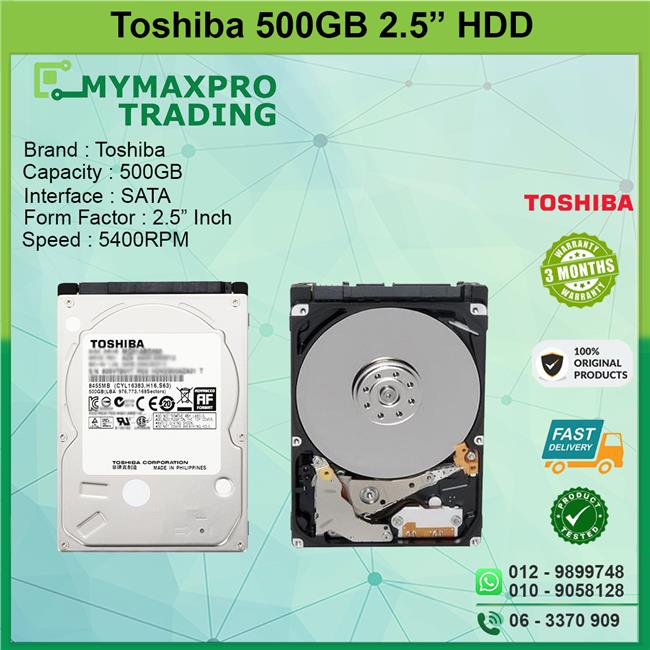 Toshiba 500GB 2.5&#39; SATA HDD 7200RPM MQ01ACF050