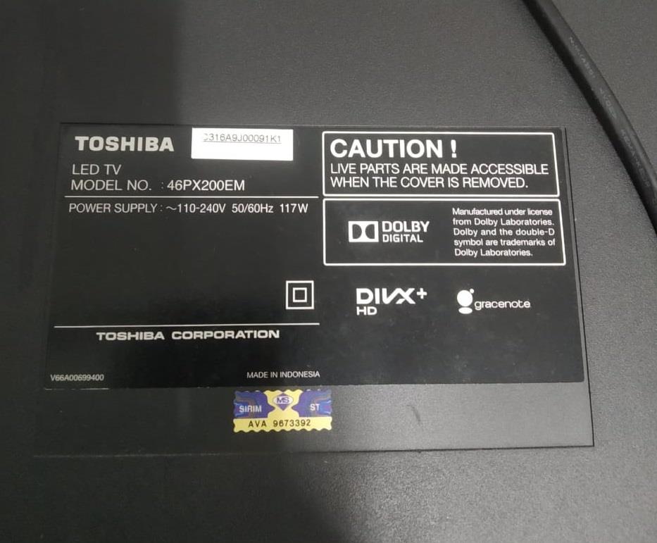 TOSHIBA LCD TV 46PX20EM POWER BOARD / POWER BOARD SUPPLY