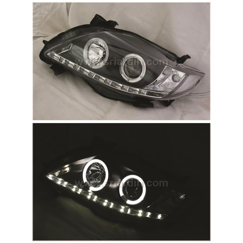 Toyota Altis 08-10 Black Projector Head Lamp w Ring &amp; LED