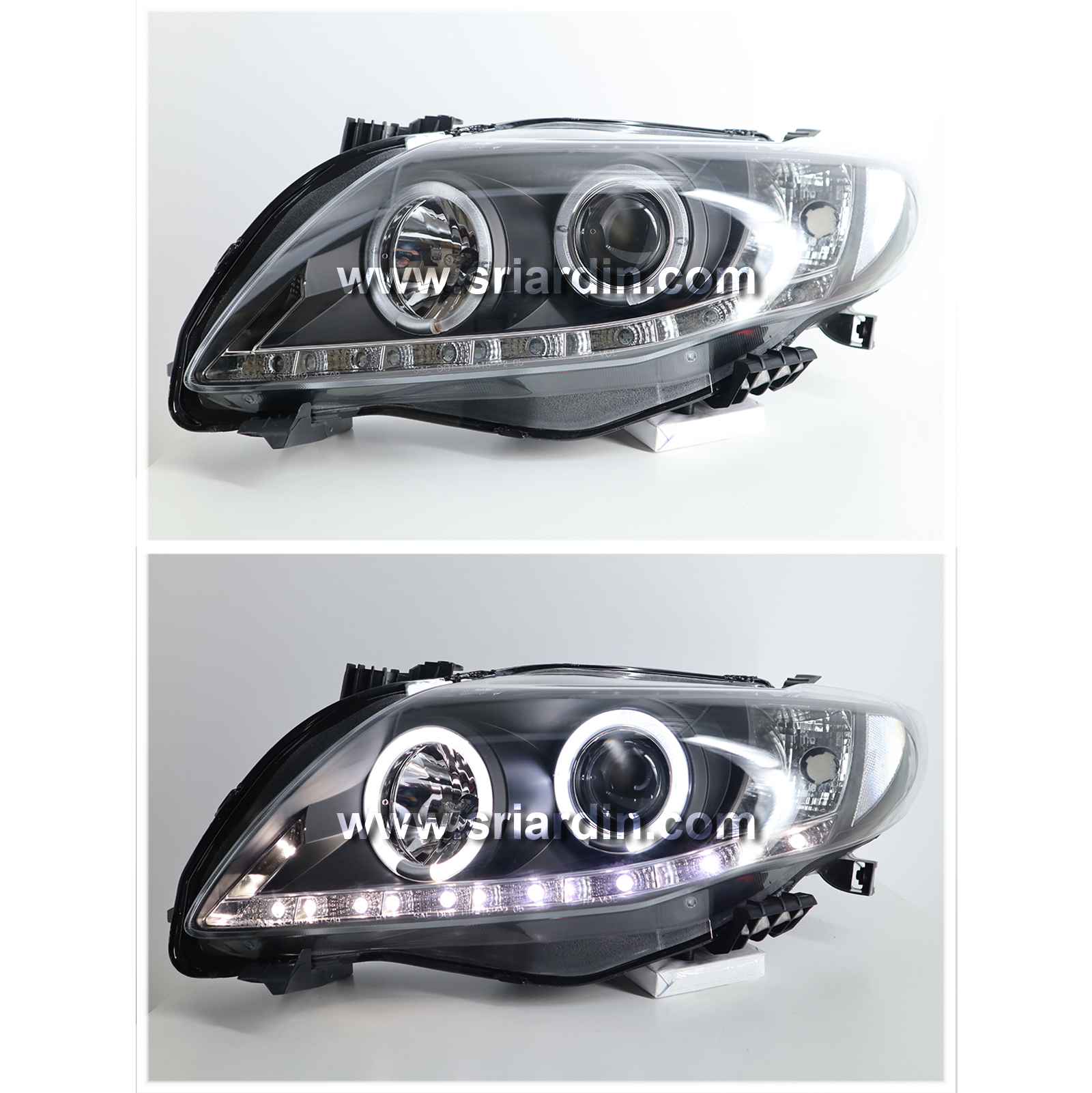Toyota Altis 08-10 Black Projector Head Lamp w Ring &amp; LED