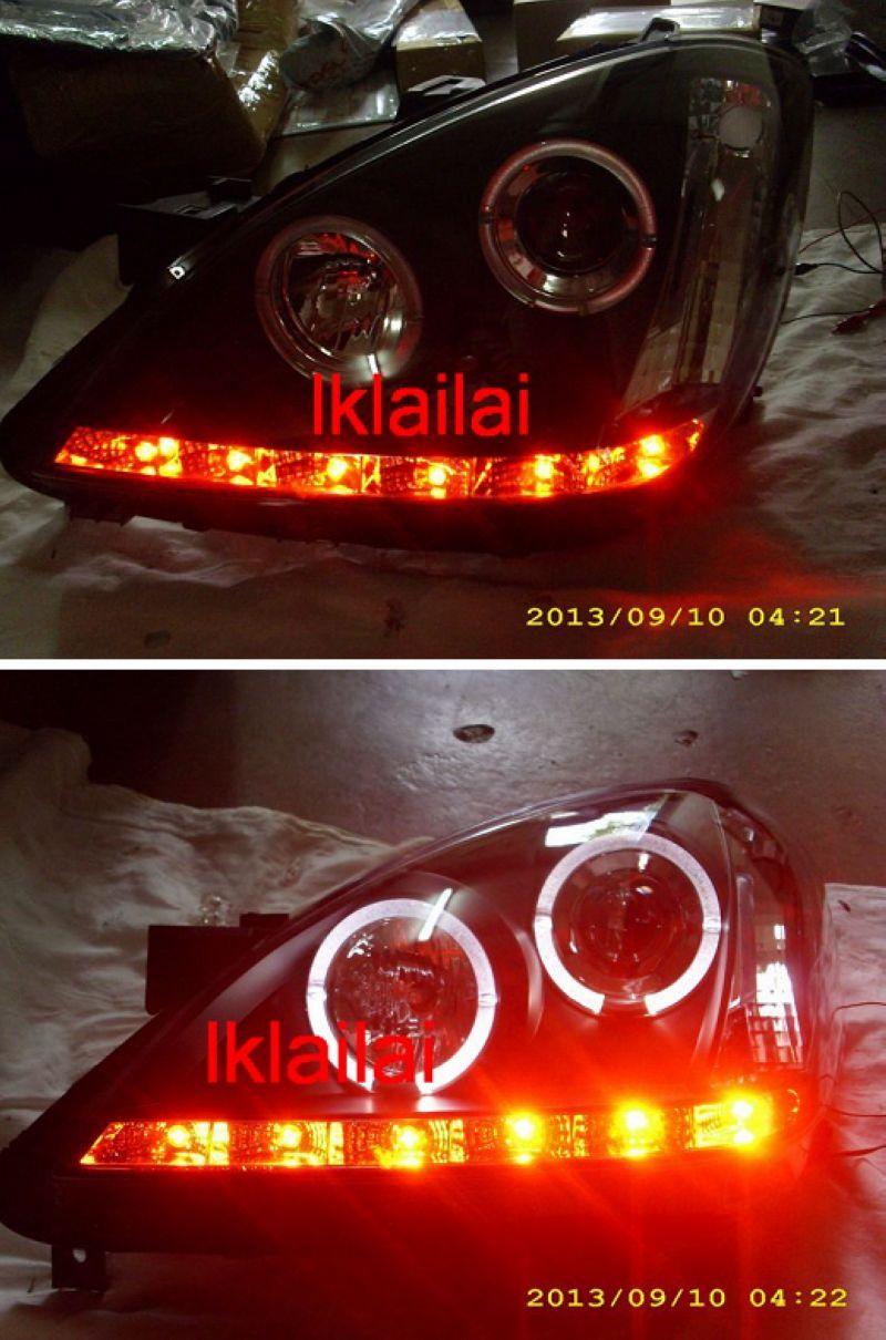 Toyota Avanza '07 Projector Head Lamp LED Ring + Red DRL